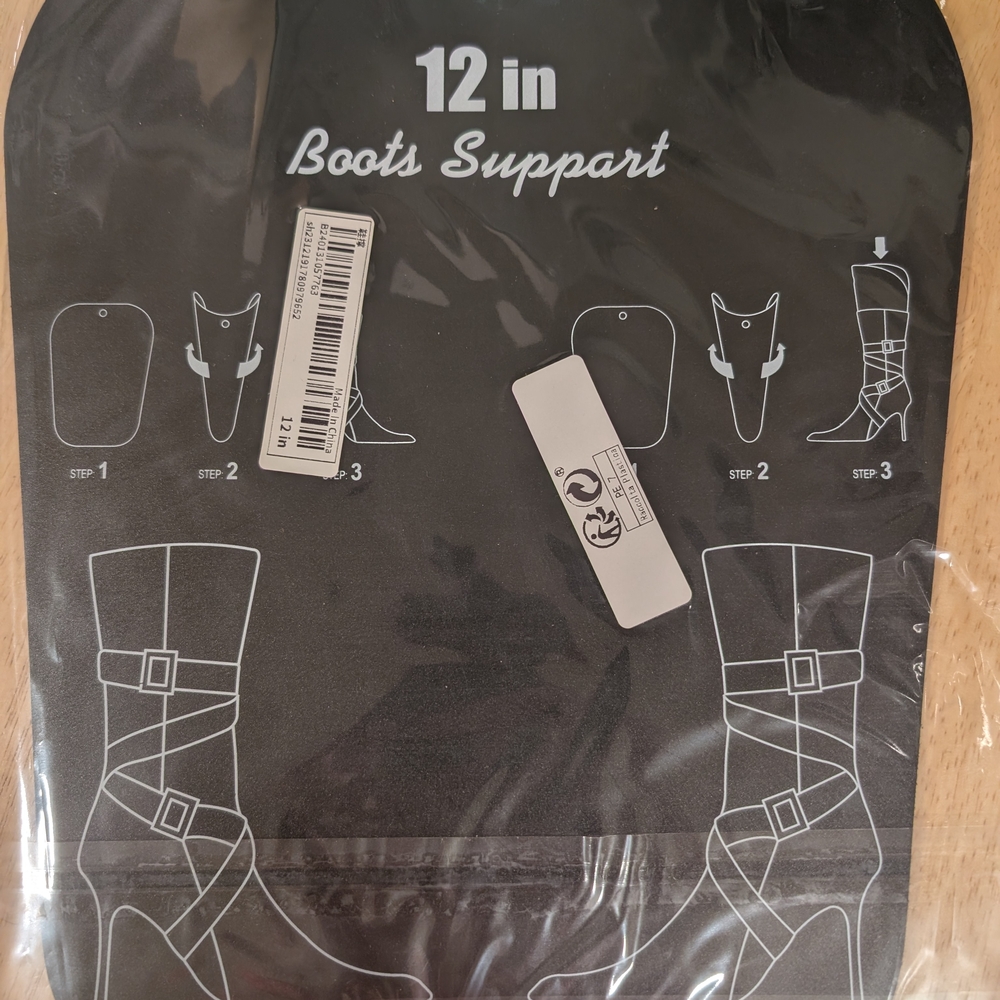 Women's Black Boot Support Inserts 12"